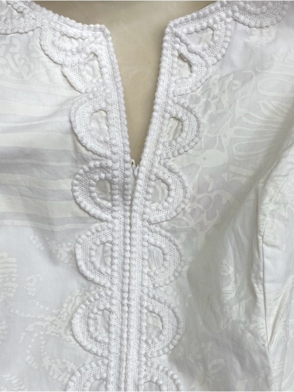 Lilly Pulitzer White Sleeveless Scallop Trim Sheath Dress - Picture 2 of 2